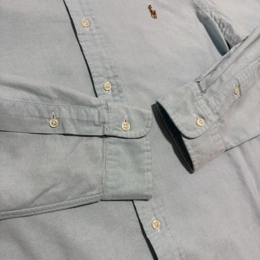 Polo Ralph Lauren Men Teal Classic Fit Long Sleeve Oxford Shirt Size M